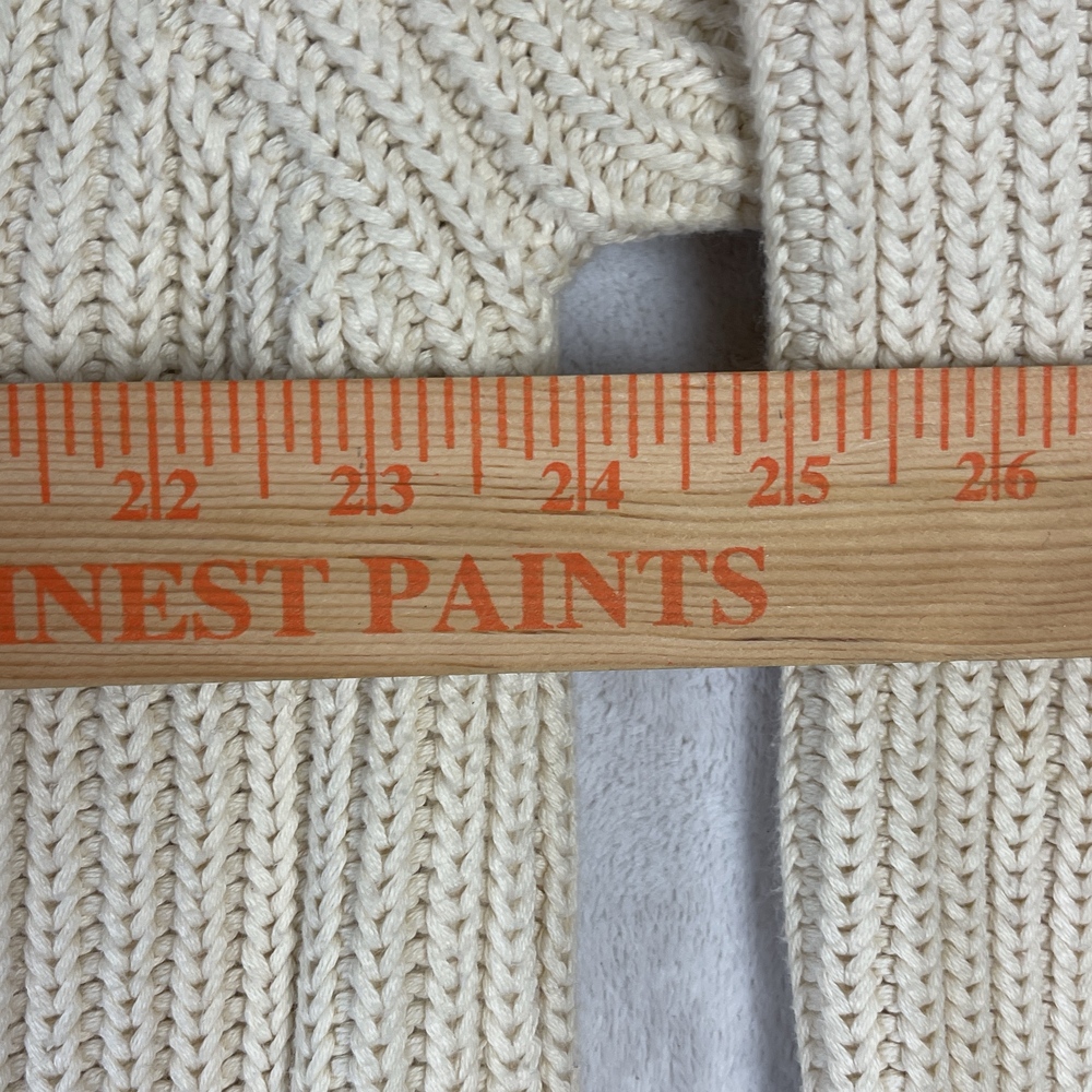 Ralph Lauren Men's Cream Quarter-Zip Sweater Size 2X 100% Cotton Ribbed Knit - Picture 3 of 5